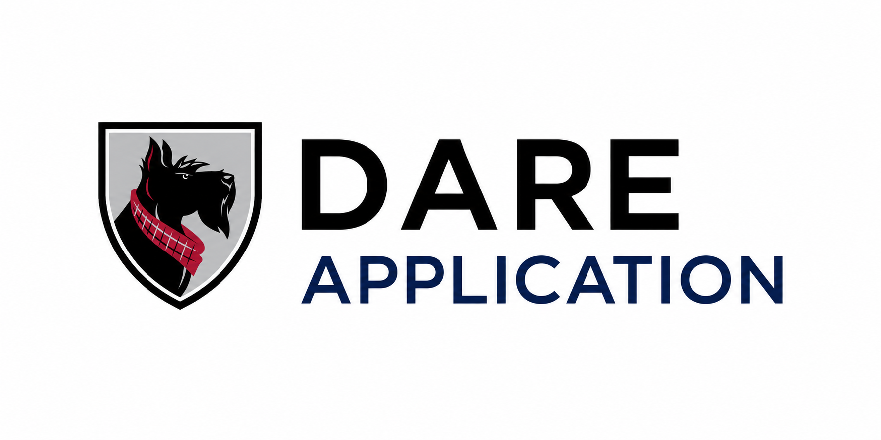 The Scotty shield and DARE wordmark above a sample application name